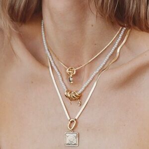 NWT Anthropologie Shades of Sea Layered Necklaces: Delicate Charm Edition